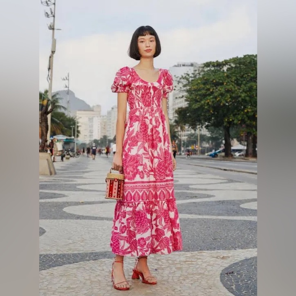 FARM Rio Pink Floral Maxi Dress NWOT